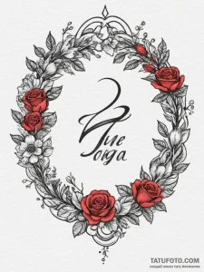 Tattoo design a wreath of flowers and plants... - эскиз тату (№1754864873_0, 10.08.2025 22:27) — Tatufoto.com