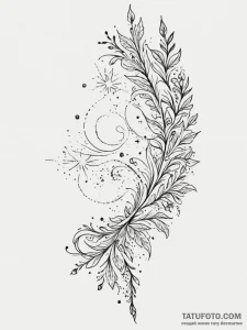 Tattoo sketch a comet's path, starting on one... - эскиз тату (№1754865876_0, 10.08.2025 22:44) — Tatufoto.com