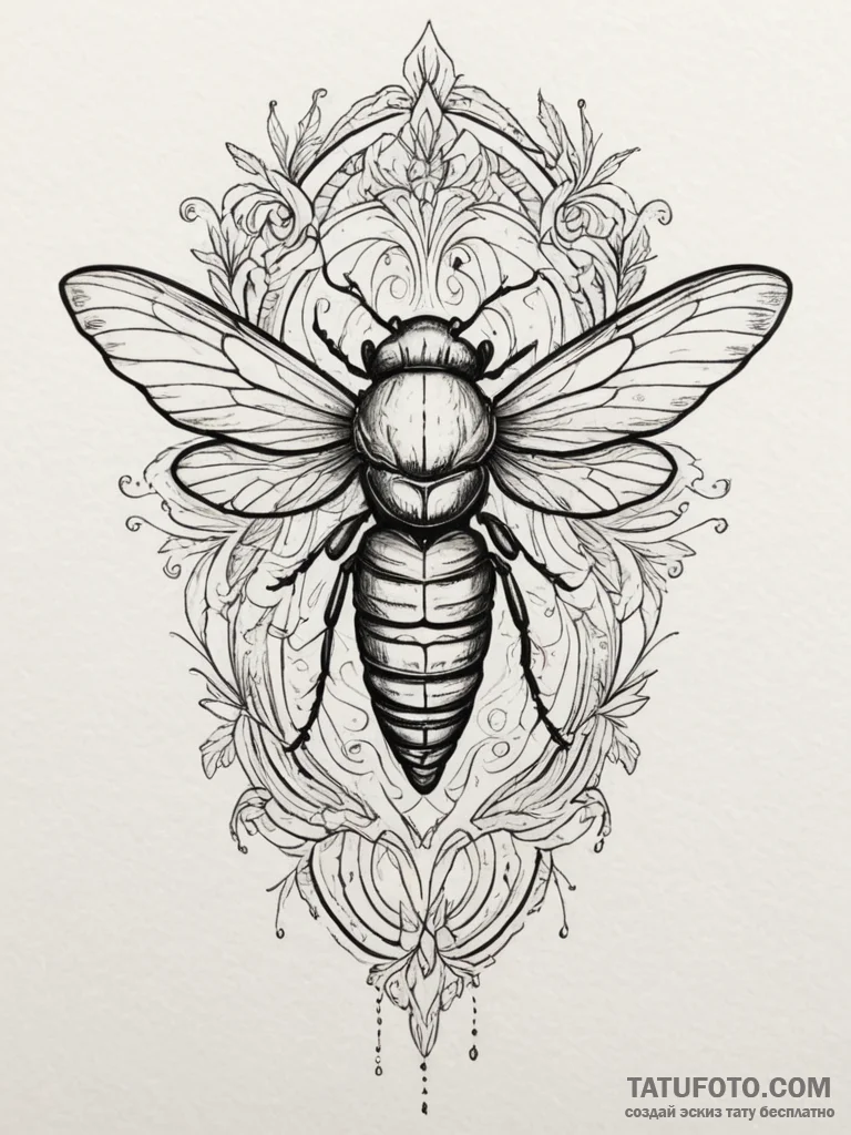 A cicada with its shell, tattoo flash sheet d... - эскиз тату (№1754867681_0, 10.08.2025 23:14) — Tatufoto.com