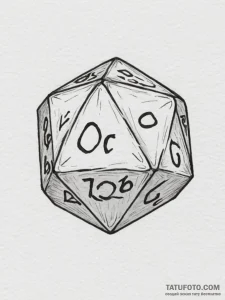 A d20 die from dungeons & dragons - эскиз тату (№1754870501_0, 11.08.2025 00:01) — Tatufoto.com