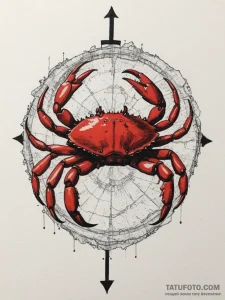 Crab, artistic tattoo sketch, on a clean whit... - эскиз тату (№1754872503_0, 11.08.2025 00:35) — Tatufoto.com