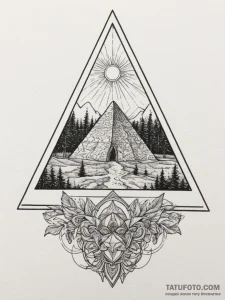 Pyramid, tattoo drawing outline, neo traditio... - эскиз тату (№1754873099_0, 11.08.2025 00:44) — Tatufoto.com