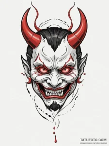A japanese hannya mask, tattoo sketch design,... - эскиз тату (№1754879638_0, 11.08.2025 02:33) — Tatufoto.com
