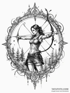Tattoo sketch a sagittarius archer with a sub... - эскиз тату (№1754880824_0, 11.08.2025 02:53) — Tatufoto.com