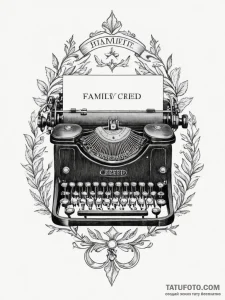 Tattoo sketch a family motto or creed in a cl... - эскиз тату (№1754881815_0, 11.08.2025 03:10) — Tatufoto.com