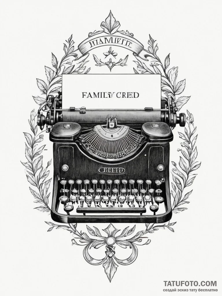 Tattoo sketch a family motto or creed in a cl... - эскиз тату (№1754881815_0, 11.08.2025 03:10) — Tatufoto.com