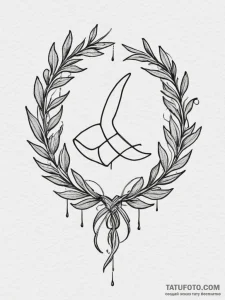 Tattoo design an olive branch, subtly intertw... - эскиз тату (№1754882412_0, 11.08.2025 03:20) — Tatufoto.com
