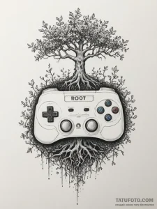 Tattoo sketch a classic console controller wi... - эскиз тату (№1754883800_0, 11.08.2025 03:43) — Tatufoto.com