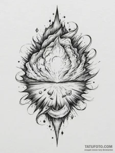 Tattoo sketch an abstract cosmic storm, conta... - эскиз тату (№1754885785_0, 11.08.2025 04:16) — Tatufoto.com