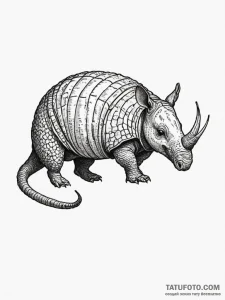 An armadillo - эскиз тату (№1754886380_0, 11.08.2025 04:26) — Tatufoto.com