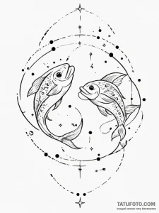 Tattoo design pisces constellation, stars for... - эскиз тату (№1754888366_0, 11.08.2025 04:59) — Tatufoto.com