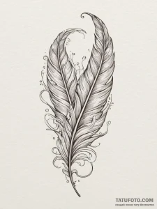 A burning feather, concept art for tattoo, cl... - эскиз тату (№1754889362_0, 11.08.2025 05:16) — Tatufoto.com