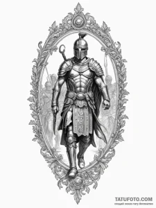 Tattoo sketch a silhouette of a roman legion... - эскиз тату (№1754890947_0, 11.08.2025 05:42) — Tatufoto.com