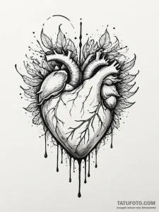 Tattoo design a minimalist heart outline fill... - эскиз тату (№1754891343_0, 11.08.2025 05:49) — Tatufoto.com