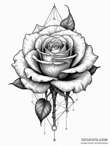 A wilting black rose losing its petals, conce... - эскиз тату (№1754892338_0, 11.08.2025 06:05) — Tatufoto.com
