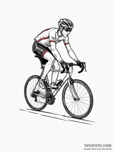 A shot of a professional cyclist in a peloton... - эскиз тату (№1754892733_0, 11.08.2025 06:12) — Tatufoto.com