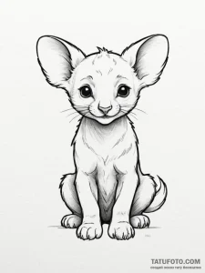 Tattoo design a simple line drawing of a chil... - эскиз тату (№1754893923_0, 11.08.2025 06:32) — Tatufoto.com