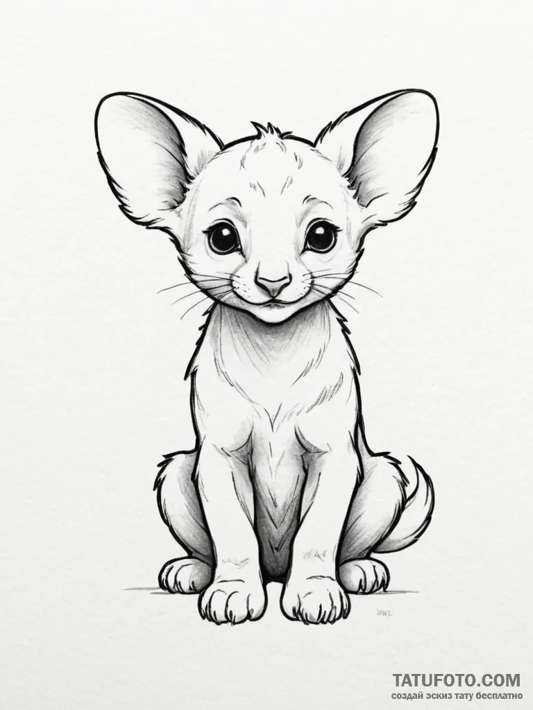 Tattoo design a simple line drawing of a chil... - эскиз тату (№1754893923_0, 11.08.2025 06:32) — Tatufoto.com