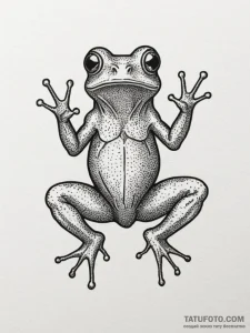 A glass frog with visible organs, artistic ta... - эскиз тату (№1754895313_0, 11.08.2025 06:55) — Tatufoto.com