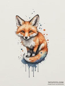 Tattoo sketch a mischievous fox's tail peekin... - эскиз тату (№1754895908_0, 11.08.2025 07:05) — Tatufoto.com