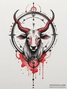 Tattoo design a zodiac symbol with a subtle g... - эскиз тату (№1754900869_0, 11.08.2025 08:27) — Tatufoto.com