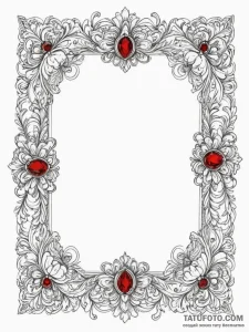 An ornate, empty picture frame, ink illustrat... - эскиз тату (№1754901462_0, 11.08.2025 08:37) — Tatufoto.com
