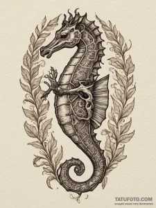 Seahorse, tattoo flash sheet design, detailed... - эскиз тату (№1754902850_0, 11.08.2025 09:00) — Tatufoto.com