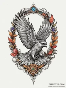 Tattoo sketch a swift falcon or hawk, for pre... - эскиз тату (№1754903645_0, 11.08.2025 09:14) — Tatufoto.com