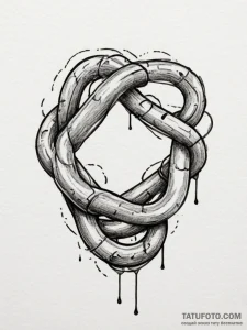 Tattoo sketch a single, unbroken chain link,... - эскиз тату (№1754905034_0, 11.08.2025 09:37) — Tatufoto.com