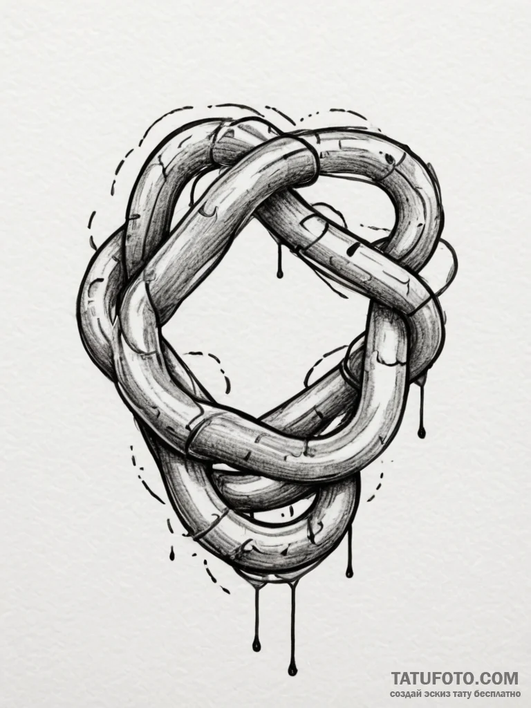 Tattoo sketch a single, unbroken chain link,... - эскиз тату (№1754905034_0, 11.08.2025 09:37) — Tatufoto.com
