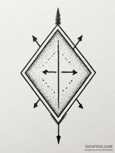 Arrow, ink illustration for tattoo, black and... - эскиз тату (№1754905233_0, 11.08.2025 09:40) — Tatufoto.com