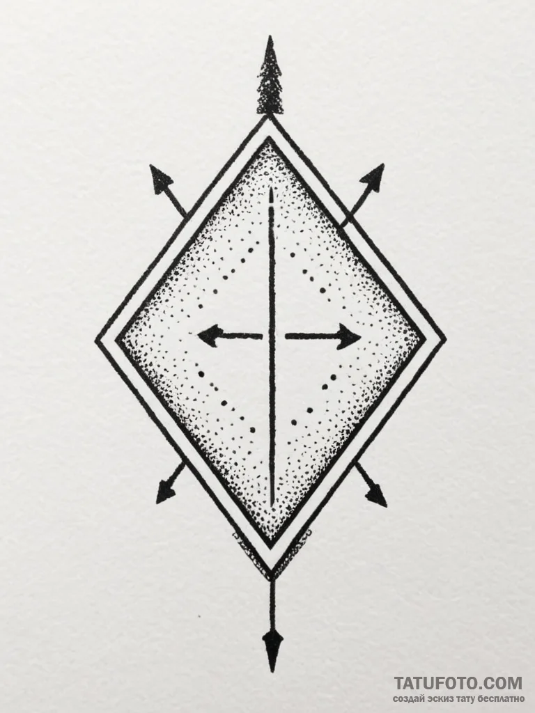 Arrow, ink illustration for tattoo, black and... - эскиз тату (№1754905233_0, 11.08.2025 09:40) — Tatufoto.com