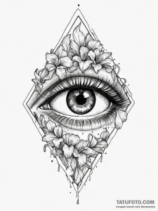Human eye with a camera shutter iris, tattoo... - эскиз тату (№1754905628_0, 11.08.2025 09:47) — Tatufoto.com