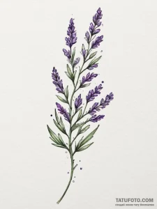 Tattoo design a minimalist lavender sprig, si... - эскиз тату (№1754906817_0, 11.08.2025 10:06) — Tatufoto.com