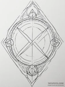 68. tattoo sketch: a "alatyr" rune as the cor... - эскиз тату (№1754907014_0, 11.08.2025 10:10) — Tatufoto.com
