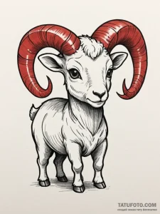Tattoo sketch a chibi-style aries ram looking... - эскиз тату (№1754907409_0, 11.08.2025 10:16) — Tatufoto.com