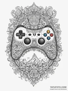 Tattoo design a 'game controller' on one, a '... - эскиз тату (№1754907805_0, 11.08.2025 10:23) — Tatufoto.com