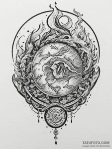 Tattoo sketch a zodiac glyph with its corresp... - эскиз тату (№1754910967_0, 11.08.2025 11:16) — Tatufoto.com