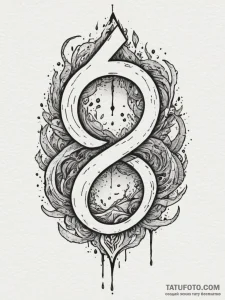 141. tattoo sketch: the rune "potok," its lin... - эскиз тату (№1754912159_0, 11.08.2025 11:35) — Tatufoto.com