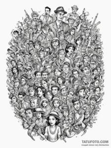 A realistic, 1920s style black and white phot... - эскиз тату (№1754912555_0, 11.08.2025 11:42) — Tatufoto.com