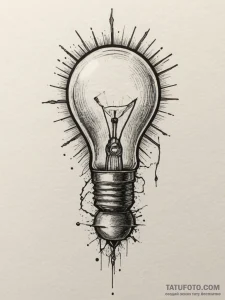 Tattoo sketch a lightbulb on one, a 'light sw... - эскиз тату (№1754912751_0, 11.08.2025 11:45) — Tatufoto.com