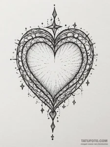 Tattoo design a simple heart outline with a t... - эскиз тату (№1754916520_0, 11.08.2025 12:48) — Tatufoto.com
