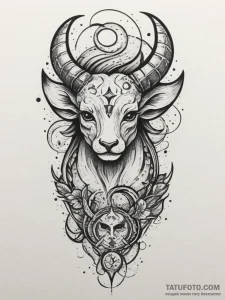 Tattoo design a zodiac glyph appearing as if... - эскиз тату (№1754917704_0, 11.08.2025 13:08) — Tatufoto.com