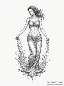 Tattoo sketch a stylized aquarius water-beare... - эскиз тату (№1754922037_0, 11.08.2025 14:20) — Tatufoto.com