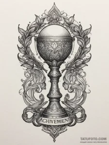 Tattoo sketch a glowing "achievement unlocked... - эскиз тату (№1754922650_0, 11.08.2025 14:30) — Tatufoto.com