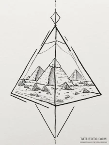 Pyramid, tattoo drawing outline, on a clean w... - эскиз тату (№1754924247_0, 11.08.2025 14:57) — Tatufoto.com