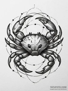 Tattoo design a cancer crab made of abstract,... - эскиз тату (№1754925066_0, 11.08.2025 15:11) — Tatufoto.com