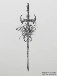 Tattoo design 'quest accepted' in a medieval... - эскиз тату (№1754926873_0, 11.08.2025 15:41) — Tatufoto.com