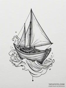 Origami boat on a wave, ink illustration for... - эскиз тату (№1754927478_0, 11.08.2025 15:51) — Tatufoto.com