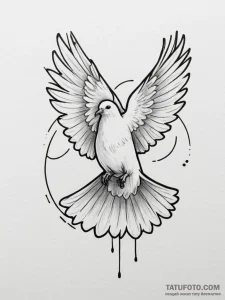 Dove, ink illustration for tattoo, linework t... - эскиз тату (№1754929711_0, 11.08.2025 16:28) — Tatufoto.com